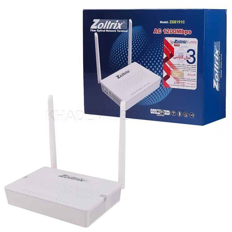 مودم فیبر نوری زولتریکس مدل ZOLTRIX ZG8191c با گارانتی ۳۶ ماهه