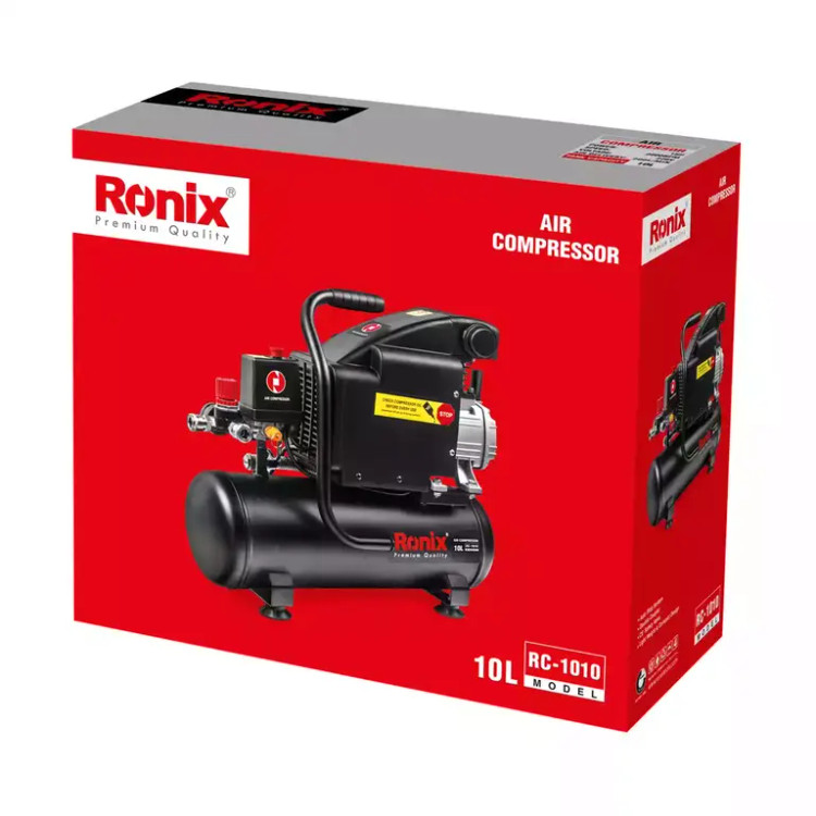 کمپرسور باد ۱۰ لیتری رونیکس یک اسب بخار مدل RC-1010 با ۱۲ ماه گارانتی شرکتی