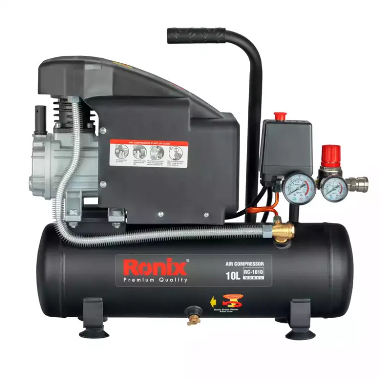 کمپرسور باد ۱۰ لیتری رونیکس یک اسب بخار مدل RC-1010 با ۱۲ ماه گارانتی شرکتی